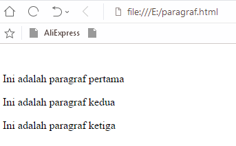 membuat paragraf pada html