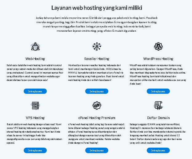 layanan yang ditawarkan hosting24