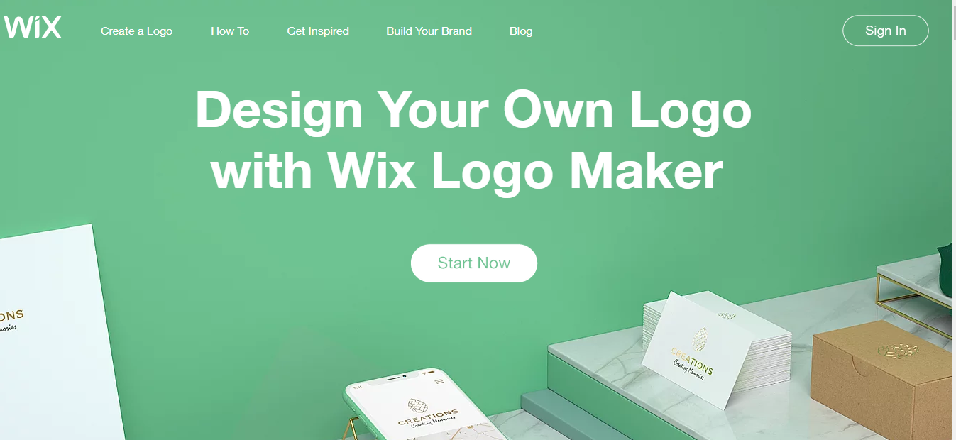 Cara Membuat Logo Gratis- Tampilan Awal / Home Wix.com