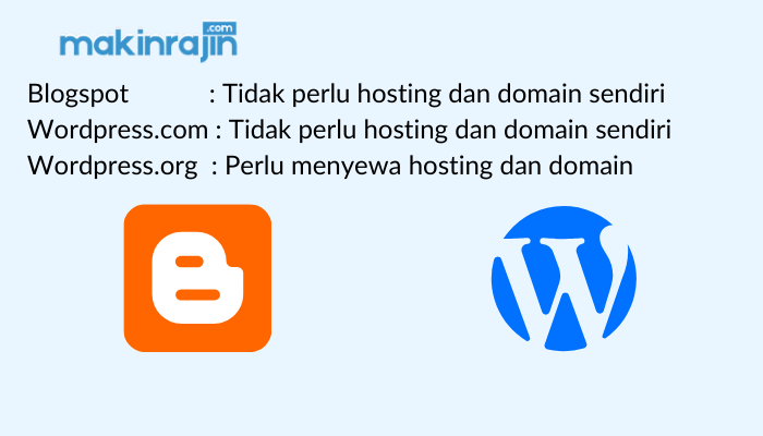 perbedaan wordpress dan blogspot dari sisi hosting dan domain