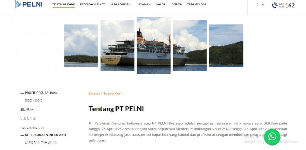 Company Profile Perusahaan Jasa Transportasi Laut PT. Pelayaran Nasional Indonesia