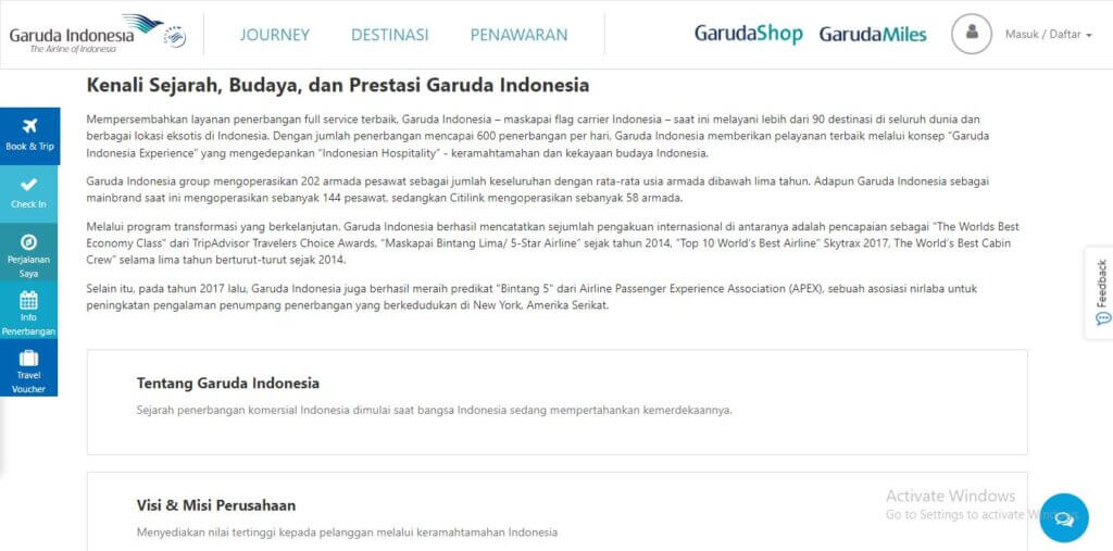 Company Profile Perusahaan Jasa Transportasi Udara Garuda Indonesia