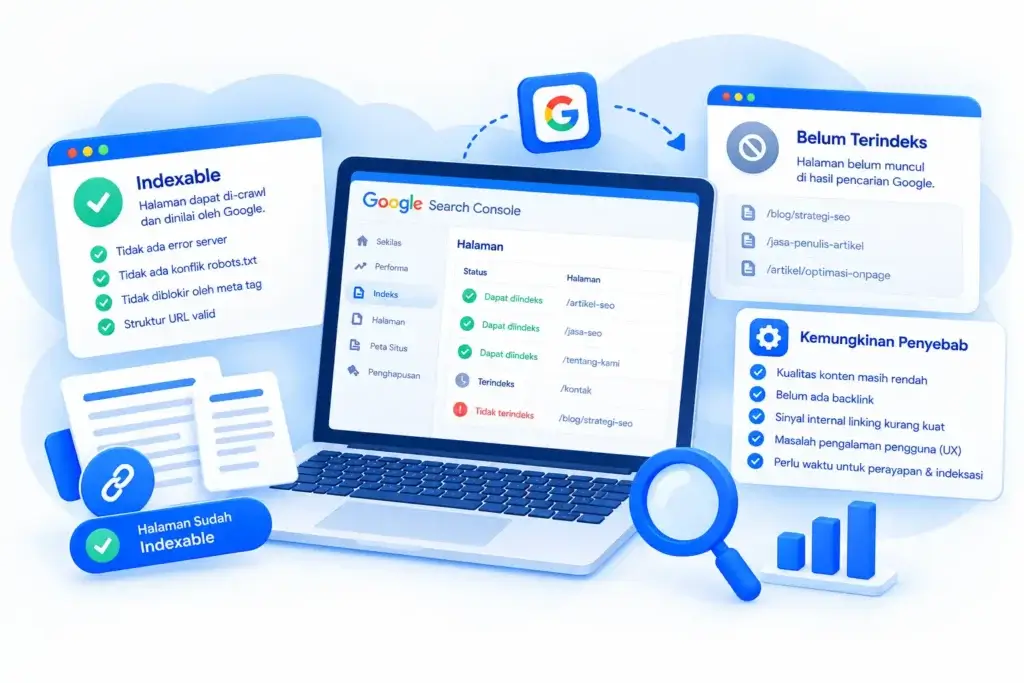 Kenapa Halaman Sudah Indexable tetapi Belum Terindeks Google Studi Kasus Makinrajin