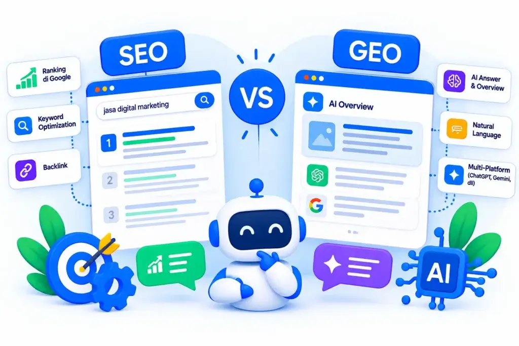 Perbedaan SEO dan GEO Apakah GEO Akan Menggantikan SEO